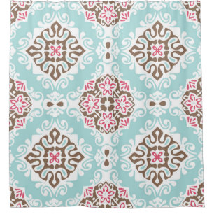 Rideaux De Douche Carrelage Abstrait : Motif Vintage sans fil