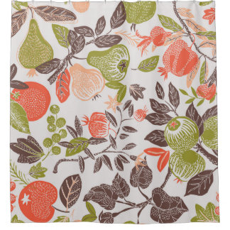 Rideaux De Douche Carrelage décoratif aux fruits d'automne.