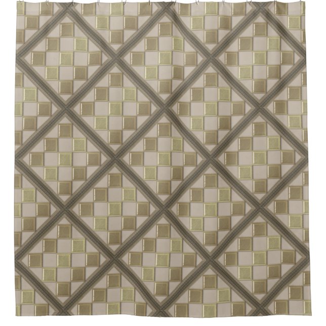 Rideaux De Douche Carrelage en verre 3D couleur beige (Devant)