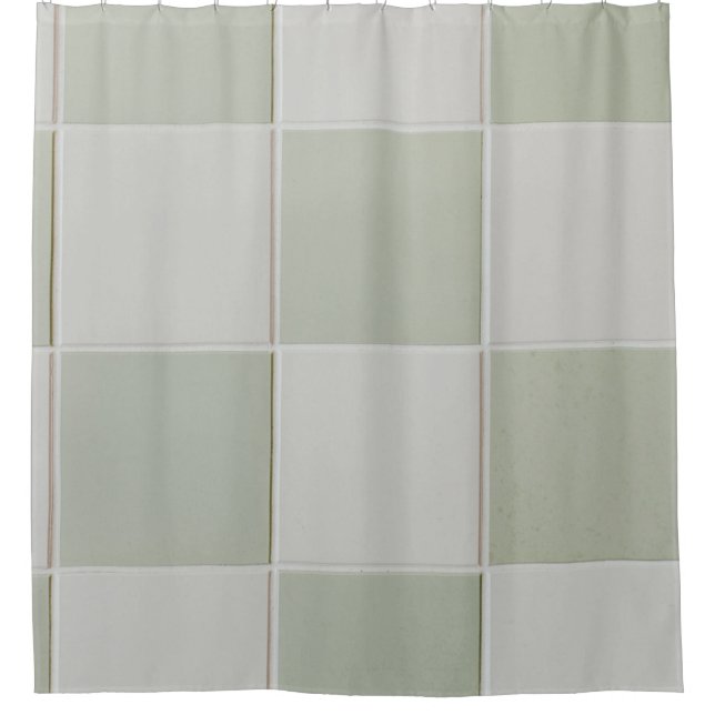 Rideaux De Douche Carrelage gris et blanc (Devant)