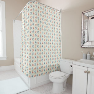 Rideaux De Douche Carrés de fleurs rose et bleu