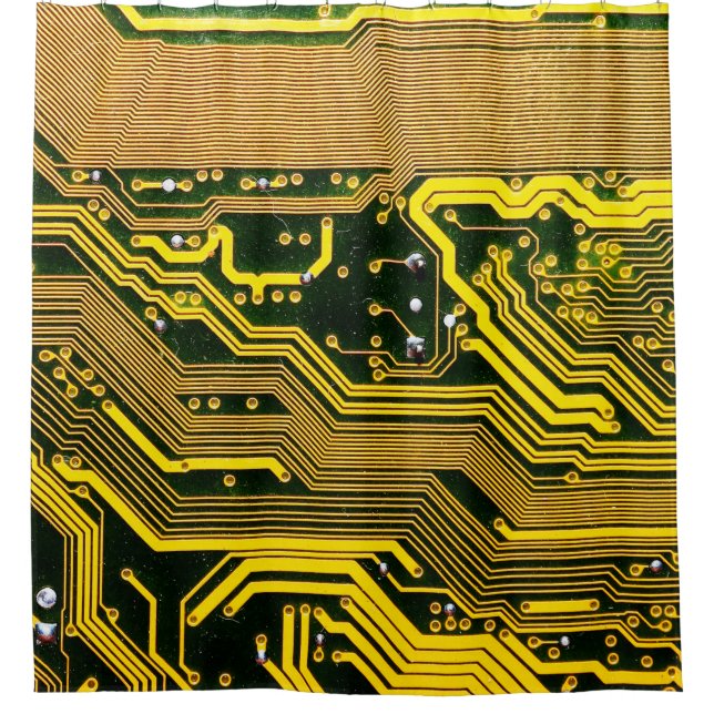 Rideaux De Douche carte de circuits informatiques, abstraite, a (Devant)
