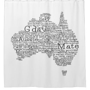 Rideaux De Douche Carte de l'argot australien