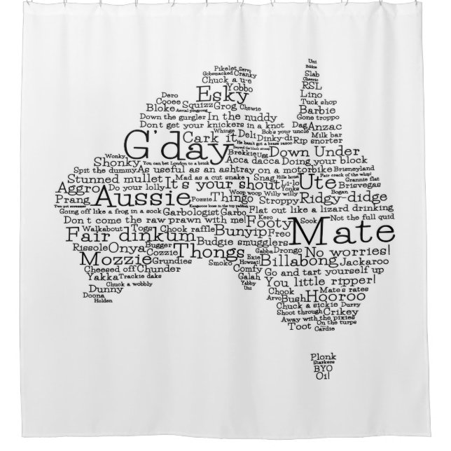 Rideaux De Douche Carte de l'argot australien (Devant)