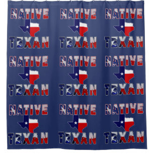 Rideaux De Douche Carte du drapeau texan natif