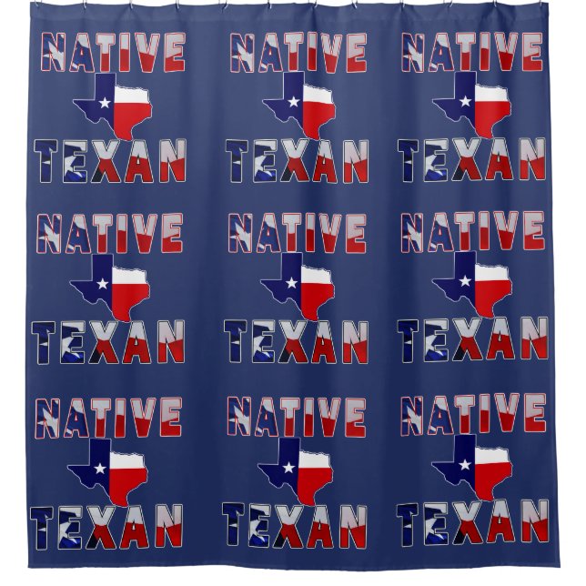 Rideaux De Douche Carte du drapeau texan natif (Devant)