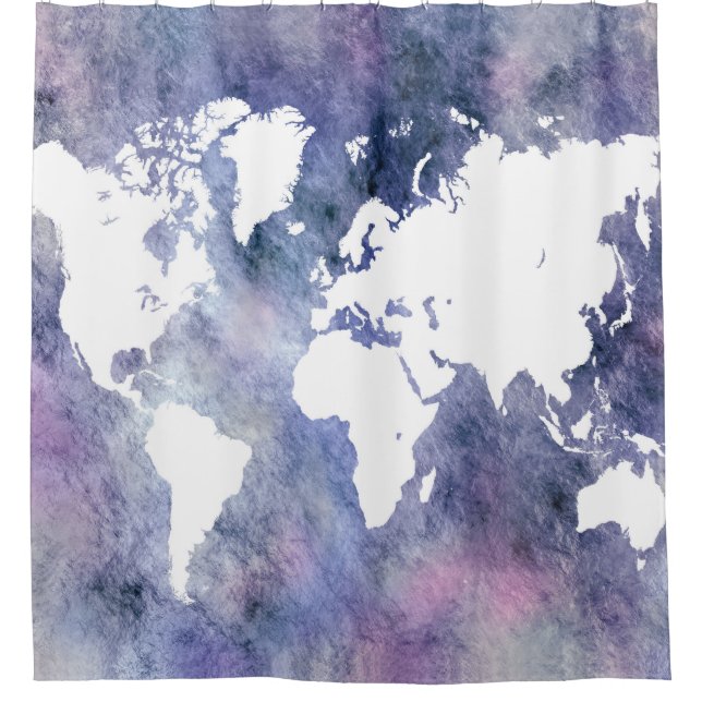 Rideaux De Douche Carte du monde Design 65 (Devant)