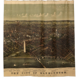 Rideaux De Douche Carte imagée vintage de DC de Washington (1892)