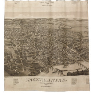 Rideaux De Douche Carte imagée vintage de Knoxville (1886)