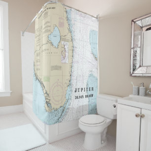 Rideaux De Douche Carte marine de latitude sud de Floride