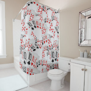 Rideaux De Douche Cartes De Poker Quad Tens Disposées,