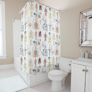 Rideaux De Douche Cartes Médicales couleur pleine