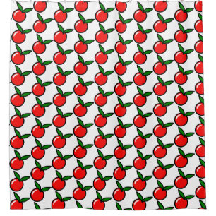 Rideaux De Douche Carton de cuisine amusant Fruit rouge cerise de po
