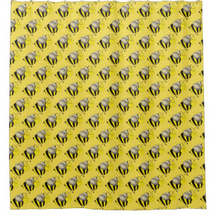 Rideaux De Douche Carton jaune noir Bee Bumblebee abeille