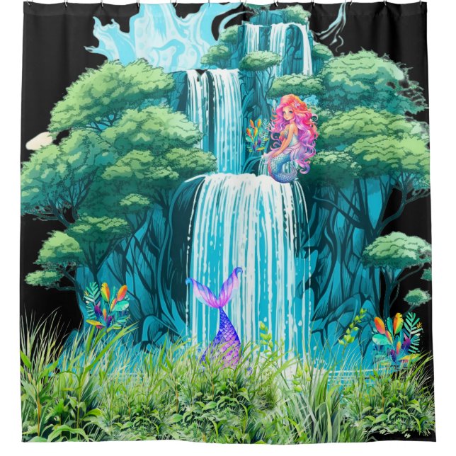 Rideaux De Douche cascade avec sirènes (Devant)