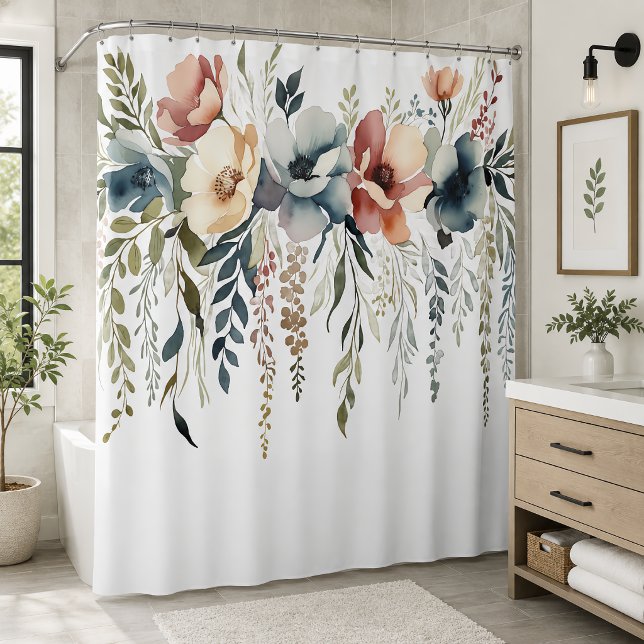 Rideaux De Douche Cascade Florale Bohème Pastel (Créateur téléchargé)