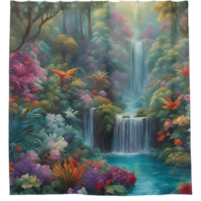 Rideaux De Douche "Cascade tropicale mystique" (Devant)