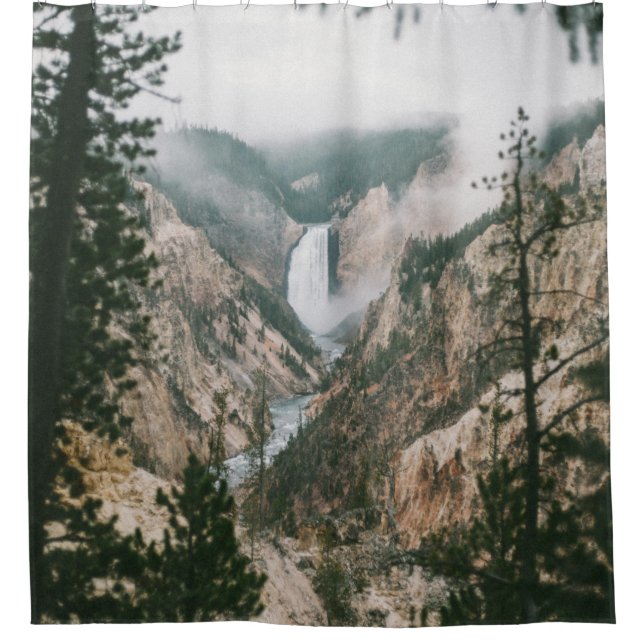 RIDEAUX DE DOUCHE CASCADES ET VUE MONTAGNE (Devant)