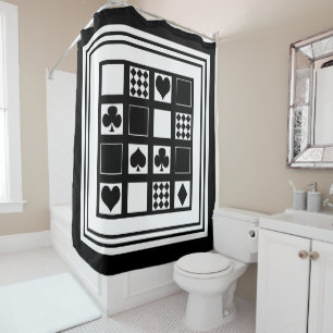 Rideaux De Douche Casino jouer aux cartes costume coeur croix clubs 