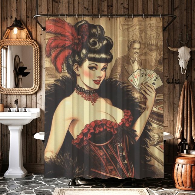 Rideaux De Douche Casino vintage fille (Créateur téléchargé)