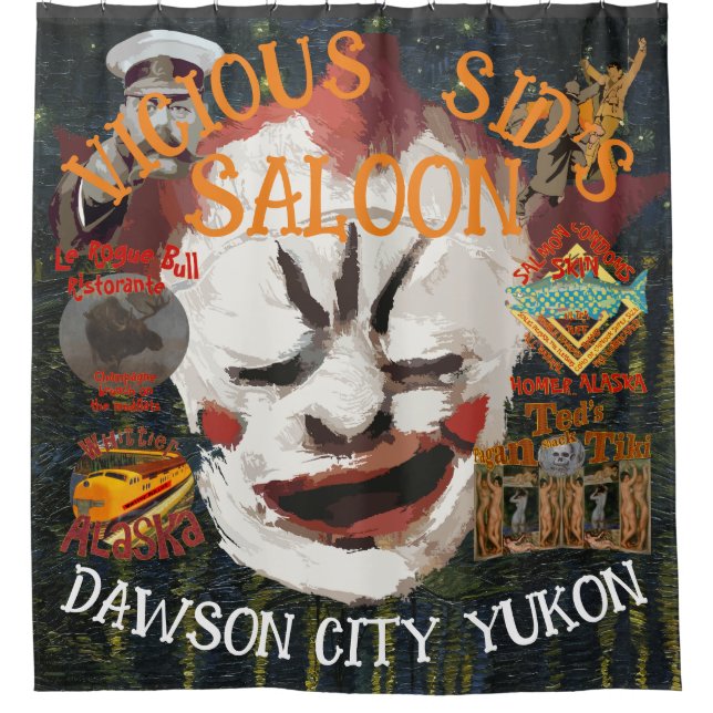 RIDEAUX DE DOUCHE CASSOULET BAR DE LA SID VICIEUSE DAWSON CITY YUKON (Devant)