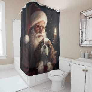 Rideaux De Douche Cavalier King avec le Père Noël Festif Noël
