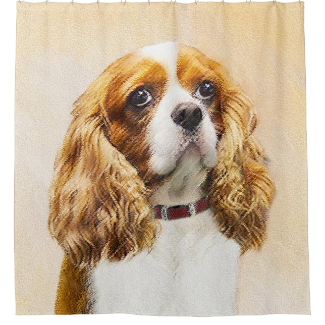 Rideaux De Douche Cavalier King Charles Spaniel Peinture originale (Devant)