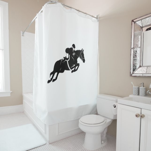Rideaux De Douche Cavalier sauteur (En situation)