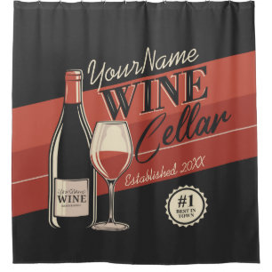 Rideaux De Douche Cave à vin personnalisée Bouteille Salle de dégust
