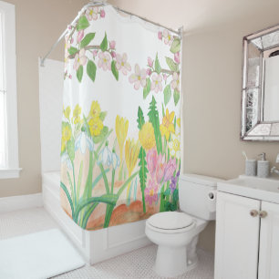 Rideaux De Douche Ce sont les fleurs de printemps qui rayonnent la j
