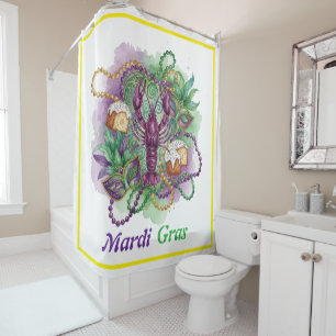 Rideaux De Douche Célébration de Mardi Gras à l'aquarelle