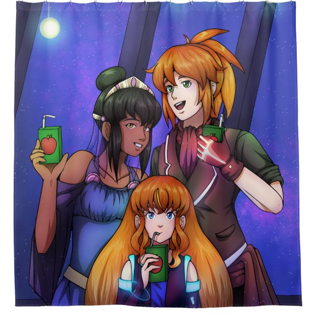 Rideaux De Douche Célébration du nouvel an spatial (Devant)