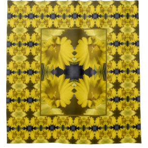 Rideaux De Douche Centre de la jonquille jaune Abstrait Floral
