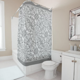 Rideaux De Douche Céramique gris dentelle