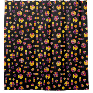 Rideaux De Douche Cercles à secteurs et barres Motif 271019v2 - Noir