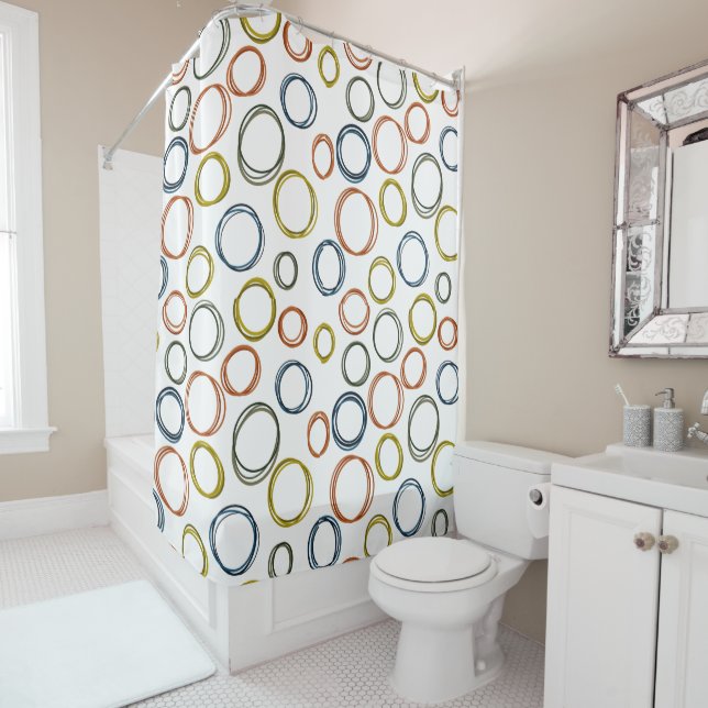 Rideaux De Douche Cercles Boho (En situation)