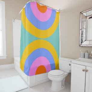 Rideaux De Douche Cercles Boho Retro Vibrants