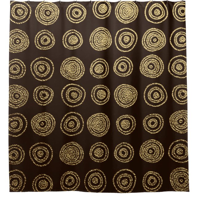 Rideaux De Douche Cercles d'or : Motif à main (Devant)