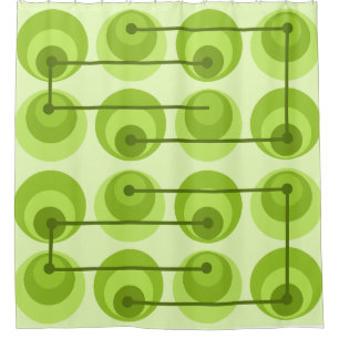 Rideaux De Douche Cercles du milieu du siècle Chartreuse