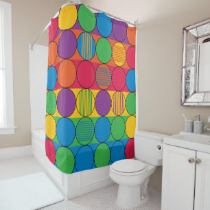 Rideaux De Douche Cercles et bandes de couleurs vives