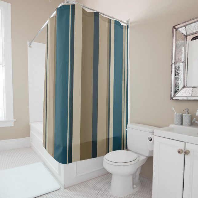 Rideaux De Douche Cercles turquoises et tactiles (En situation)