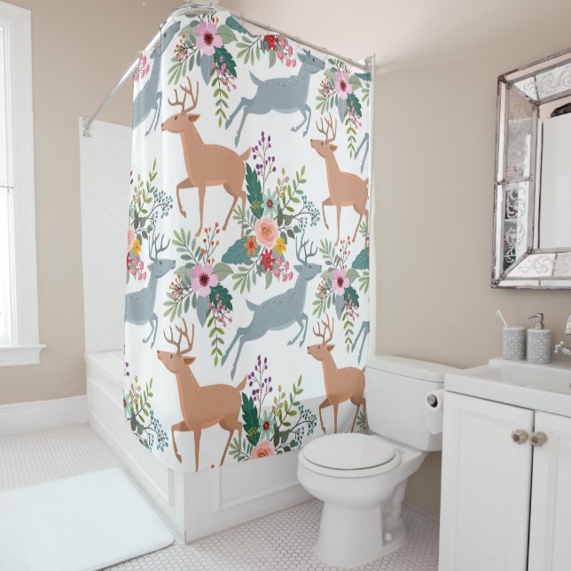 Rideaux De Douche Cerf dans le jardin (En situation)
