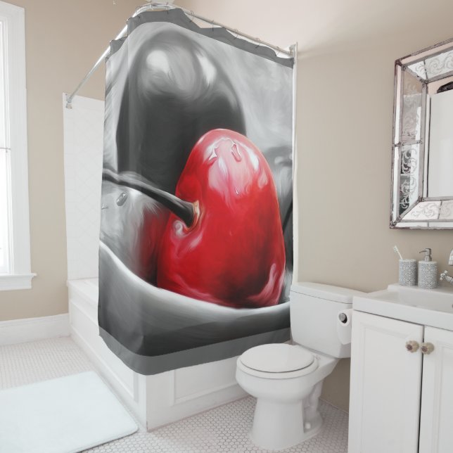 Rideaux De Douche Cerises (En situation)