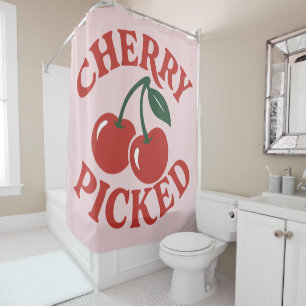Rideaux De Douche Cerises Choisis Graphique De Fruit Rétro Branché R