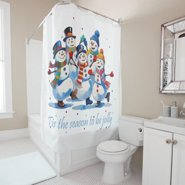 Rideaux De Douche C'est la saison d'être joyeux Danse joyeuse des bo (En situation)