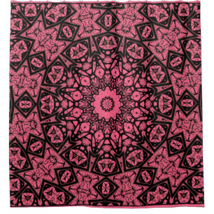 Rideaux De Douche Châle à patchwork de châle rose et noir