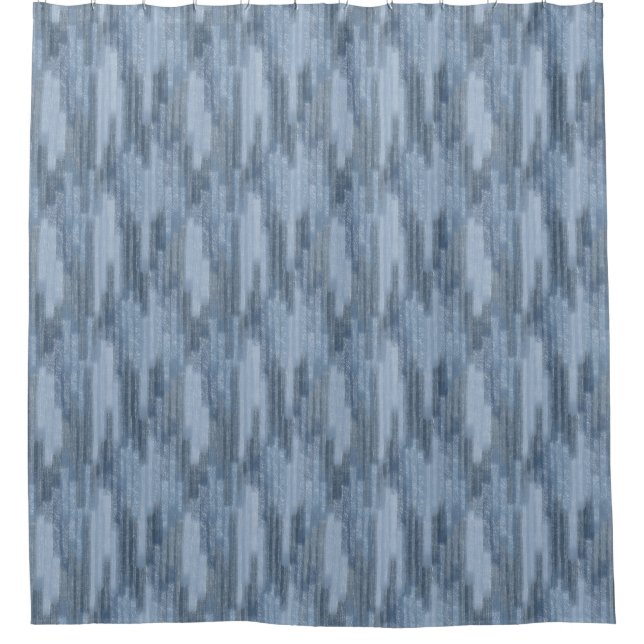 Rideaux De Douche Chalky Textured Abstrait en Denim Blue (Devant)