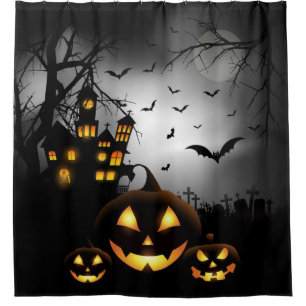 Rideaux De Douche Chambre hantée par Halloween éffrayante