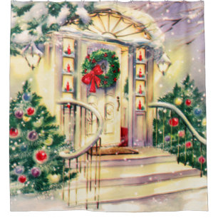 Rideaux De Douche Chambre vintage de Noël