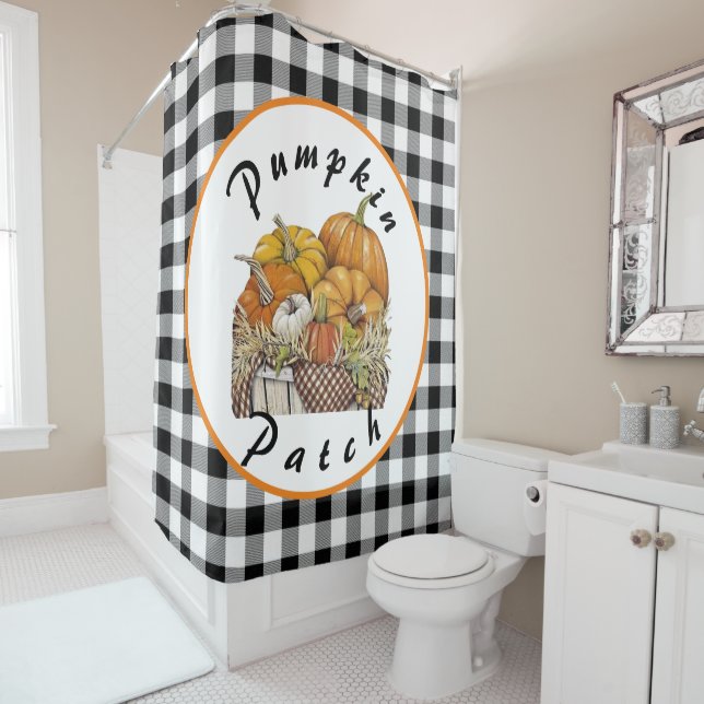 Rideaux De Douche Champ de citrouilles (En situation)